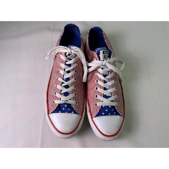 Converse Chuck Taylor All Star Stars and Stripes Patriotic Low Top M 8.5 W 10.5 - Picture 7 of 16